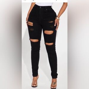 Black ripped jeans
